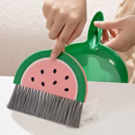 Set Mini Matura si Faras, Flippy, LITTLE CLEANER, Uz Casnic, pentru Birou, Bucatarie, Casa, Model Pepene Verde, 23 x 18 cm Roz-Verde - imagine 4