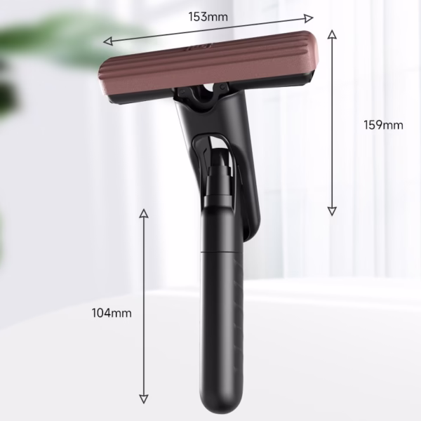 Mop Plat cu Pulverizare, Flippy, Recipient pentru Solutie de Suprafete, Geamuri, Interior Auto, Maner Scurt, Usor de Utilizat, Sistem de Stoarcere, 15.5 x 15.5 x 12.5 cm, Negru - imagine 2