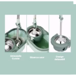Set mop rotativ cu galeata Flippy, material plastic si microfibra, o rezerva inclusa, rezistent, cu dop scurgere, vas detasabil, orificiu pentru solutie, pentru interior, capacitate 8 l, verde - imagine 2