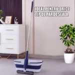 Set Mop Telescopic cu Galeata Pliabila, Flippy, Albastru, 32 cm, Maner Reglabil 140 cm, Sistem de Stoarcere Eficient - imagine 5