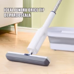 Set Mop Telescopic cu Galeata Pliabila, Flippy, Gri, 32 cm, Maner Reglabil 140 cm, Sistem de Stoarcere Usor si Eficient - imagine 6