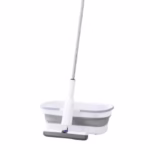 Set Mop Telescopic cu Galeata Pliabila, Flippy, Gri, 32 cm, Maner Reglabil 140 cm, Sistem de Stoarcere Usor si Eficient