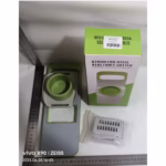 Set Multifunctional din 7 Piese, Flippy, pentru Taierea si Maruntirea Legumelor, Uz Casnic,din Otel Inoxidabil, Gri-Verde - imagine 11