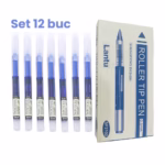 Set Pixuri Profesionale cu Bila, Flippy, pe Baza de Apa Set 12 bucati, Varf Ascutit de 0.5 mm, Pentru Scoala sau Birou, Albastru  - imagine 2