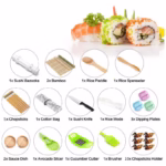 Set Ustensile pentru Sushi, Flippy, Set din 31 Accesorii pentru Sushi, Set pentru Sushi HOME MADE, Cutit Inclus, Forme, Betisoare, Multicolor - imagine 3