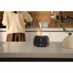 Umidificator de tip flacara, Flippy, cu aromaterapie, 7 culori, 250 ml, negru - imagine 2