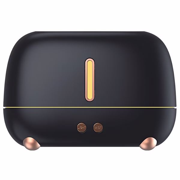 Umidificator de tip flacara, Flippy, cu aromaterapie, 7 culori, 250 ml, negru - imagine 1