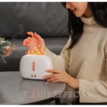 Umidificator de tip flacara, Flippy, cu aromaterapie, 7 culori, 250 ml, alb - imagine 2