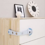 Siguranta pentru Usi Copii, Flippy, Sistem de Blocare Sertare, Dulap, Frigider, Adeziv, cu Sistem de Inchidere Dublu, Model Catelus, Albastru - imagine 2