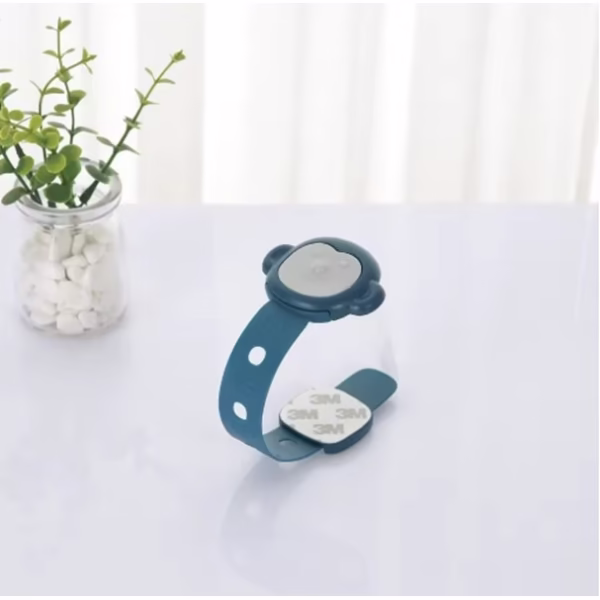 Siguranta pentru Usi Copii, Flippy, Sistem de Blocare Sertare, Dulap, Frigider, Adeziv, cu Sistem de Inchidere Dublu, Model Maimutica, Albastru - imagine 2