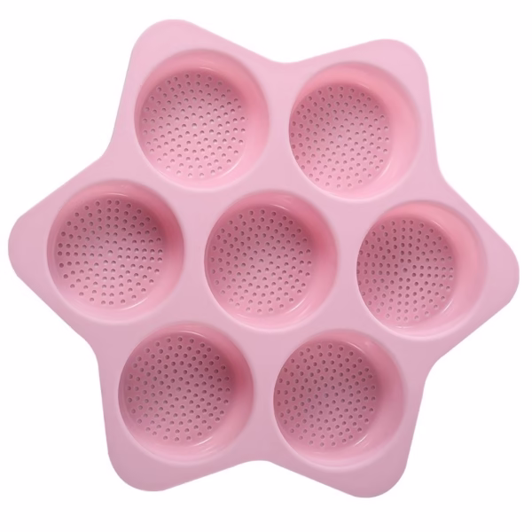 Forme de Silicon pentru Copt, Flippy, 7 Forme Rotiunde, pentru Burgeri si Prajituri, 38.5 x 4 cm, Roz - imagine 1