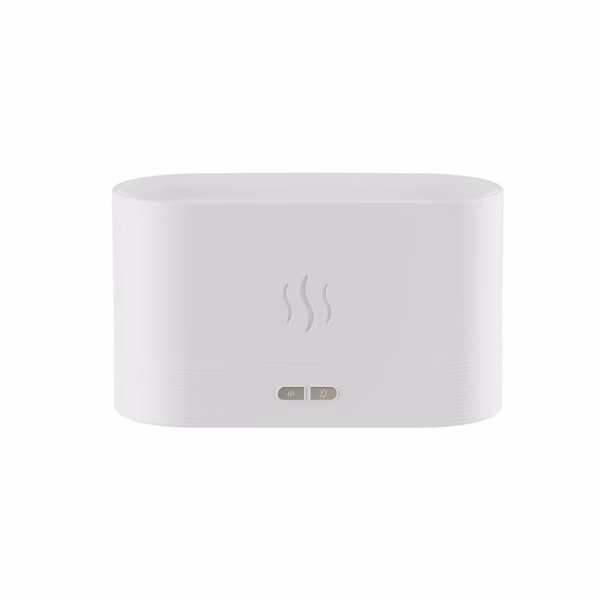 Difuzor de ulei esential cu flacara Flippy, aromaterapie, umidificator de aer, rezervor 180 ml, simulare efectelor de iluminare a flacarii, lumina veghe ajustabila, alb - imagine 1