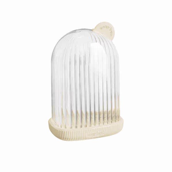 Sapuniera de Calatorie, Flippy, Suport pentru Sapun cu Scurgere a Apei, Recipient cu Capac Depozitare, Savoniera pentru Baie, 12.6x6.1x8.4cm, Crem - imagine 3