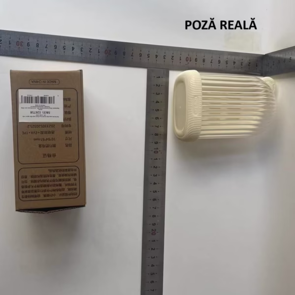 Sapuniera de Calatorie, Flippy, Suport pentru Sapun cu Scurgere a Apei, Recipient cu Capac Depozitare, Savoniera pentru Baie, 12.6x6.1x8.4cm, Crem - imagine 4