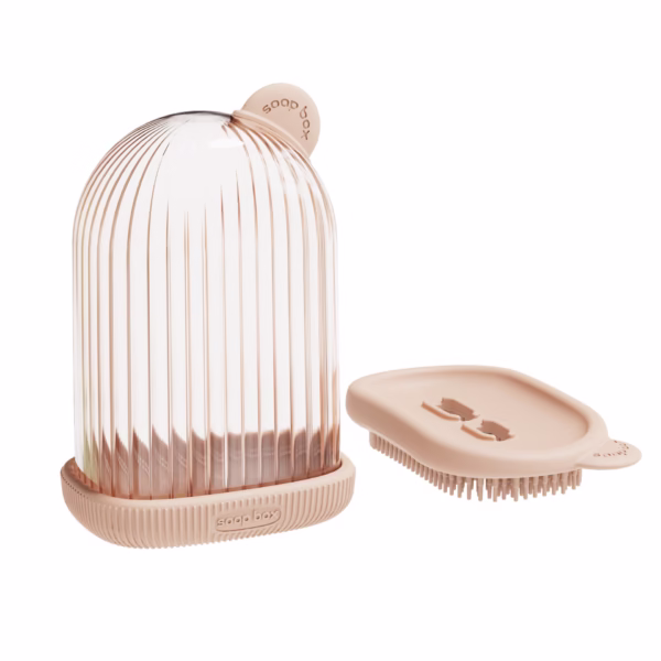 Sapuniera de Calatorie, Flippy, Suport pentru Sapun cu Scurgere a Apei, Recipient cu Capac Depozitare, Savoniera pentru Baie, 12.6x6.1x8.4cm, Roz - imagine 1