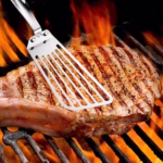 Spatula flexibila Flippy, Fish Turner, din otel, durabila, cu margini subtiri pentru taiere, pentru carne, oua, peste, multifunctionala, argintiu - imagine 3