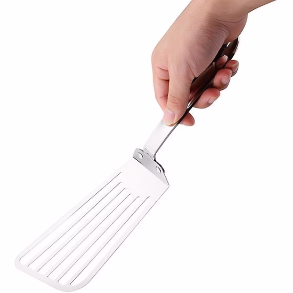 Spatula flexibila Flippy, Fish Turner, din otel, durabila, cu margini subtiri pentru taiere, pentru carne, oua, peste, multifunctionala, argintiu - imagine 4