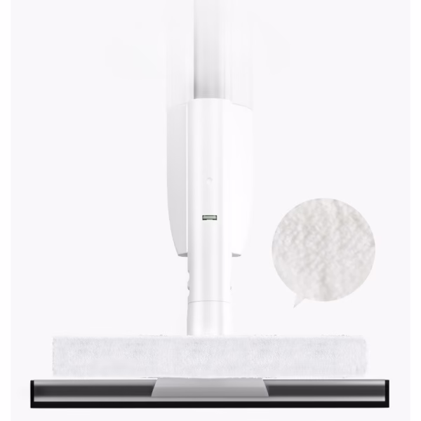 Stergator de Geamuri Flippy, cu Doua Fete, Tija Telescopica, cu Recipient de Lichid, Laveta din Microfibra, Racleta Silicon, 120 cm, Alb - imagine 7