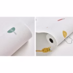 Rola Autoadeziva pentru Perete, Flippy, din Panza, 10 m, Rezistenta la Umezeala, 2.5 mm Grosime, Model Girafa si Elefant, Multicolor - imagine 2