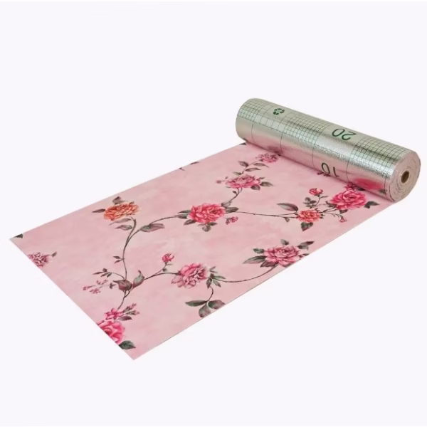 Rola Autoadeziva pentru Perete, Flippy, din Panza, 10 m, Rezistenta la Umezeala, 2.5 mm Grosime, Model Trandafiri, Roz - imagine 4