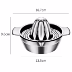 Storcator de Citrice Manual, Flippy, Rezistent, Usor de Folosit si Depozitat, Durabil, Calitativ, 16 x 7 x 13 cm, Inox, Argintiu - imagine 4