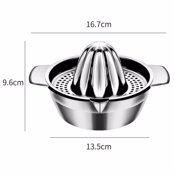 Storcator de Citrice Manual, Flippy, Rezistent, Usor de Folosit si Depozitat, Durabil, Calitativ, 16 x 7 x 13 cm, Inox, Argintiu - imagine 4