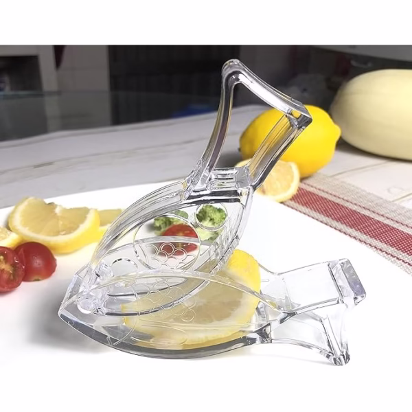 Storcator de Citrice Manual, Flippy, Rezistente, Usor de Folosit si Depozitat, Durabil, Calitativ, 12x5.2 cm, Model Peste, Transparent - imagine 8