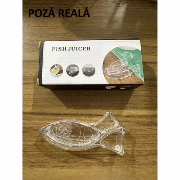 Storcator de Citrice Manual, Flippy, Rezistente, Usor de Folosit si Depozitat, Durabil, Calitativ, 12x5.2 cm, Model Peste, Transparent - imagine 11