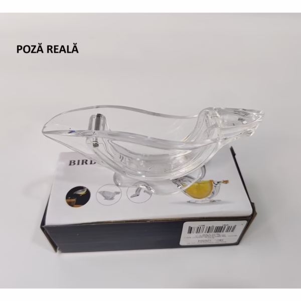 Storcator de Citrice Manual, Flippy, Rezistente, Usor de Folosit si Depozitat, Durabil, Calitativ, 12x5cm, Model Pasare, Transparent - imagine 8