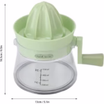 Storcator de Citrice Manual, Flippy, Rezistente, Usor de Folosit si Depozitat, Durabil, Calitativ, 16.5x13cm, Transparent/ Verde - imagine 10