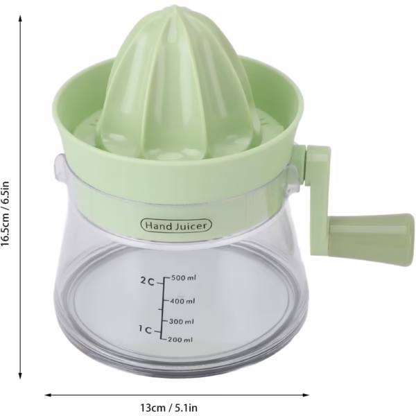Storcator de Citrice Manual, Flippy, Rezistente, Usor de Folosit si Depozitat, Durabil, Calitativ, 16.5x13cm, Transparent/ Verde - imagine 10