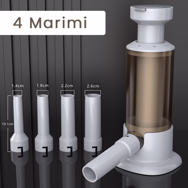 Aparat de Umplut Carnati, Flippy, Manual Rezistent, Usor de Folosit si Depozitat, Durabil, Calitativ, 4 Tuburi/Marimi Incluse, 26.3 x 11 x 11 cm, Transparent Maro - imagine 2