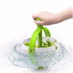 Strecuratoare multifunctionala rotativa, cu maner, material ABS, 22x12 cm, maner 18 cm, cu ventuza pentru prindere sigura, practic si usor de folosit, verde - imagine 4