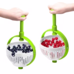 Strecuratoare multifunctionala rotativa, cu maner, material ABS, 22x12 cm, maner 18 cm, cu ventuza pentru prindere sigura, practic si usor de folosit, verde - imagine 5