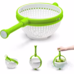 Strecuratoare multifunctionala rotativa, cu maner, material ABS, 22x12 cm, maner 18 cm, cu ventuza pentru prindere sigura, practic si usor de folosit, verde - imagine 8
