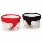 Set 2 Suporturi pentru Oua Fierte, Flippy, Model Sumo, din Silicon si PP, Multicolor - imagine 2