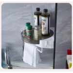 Suport Depozitare, Flippy, din Plastic, Rotativ 360 grade, Montare fara Perforatii, pentru Baie/Bucatarie, Alb - imagine 4