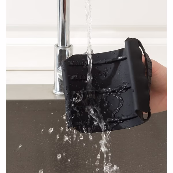Suport de Silicon Multifunctional de Mana, Flippy, pentru Cuptor, Alimente Fierbinti, Carne, Izolare Termica, Anti-alunecare, 18x12x1.5 cm, Negru - imagine 3