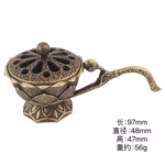 Suport de Tamaiat, Flippy, din Aliaj de Zinc, Model Lotus, Ignifug, 9.7 x 4.8 x 4.7 cm, Bronz