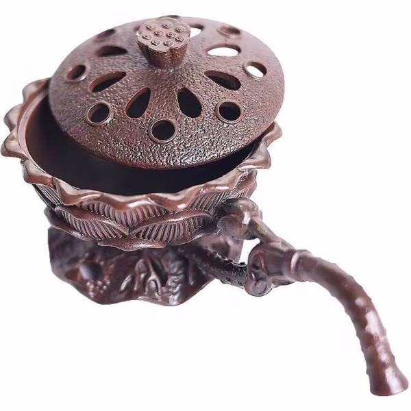 Suport de Tamaiat, Flippy, din Aliaj de Zinc, Model Lotus, Ignifug, 9.7 x 4.8 x 4.7 cm, Cupru - imagine 3