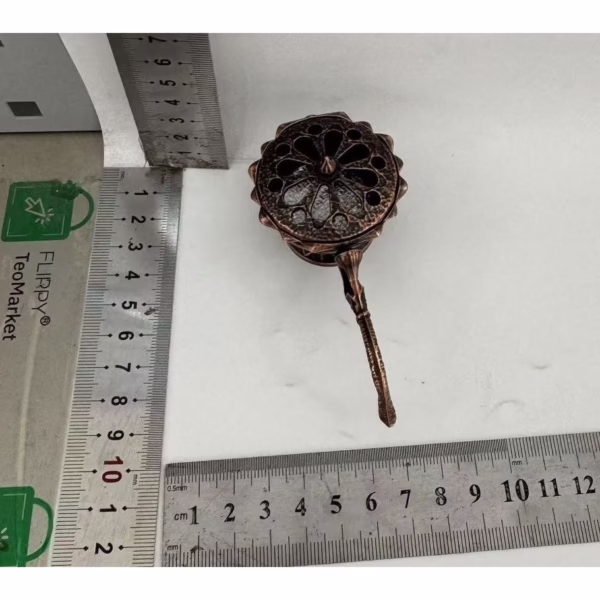 Suport de Tamaiat, Flippy, din Aliaj de Zinc, Model Lotus, Ignifug, 9.7 x 4.8 x 4.7 cm, Cupru - imagine 6