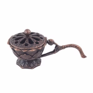 Suport de Tamaiat, Flippy, din Aliaj de Zinc, Model Lotus, Ignifug, 9.7 x 4.8 x 4.7 cm, Cupru