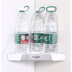 Suport Depozitare, Flippy, din Plastic, Montare fara Perforatii, pentru Baie/Bucatarie, 28 x 39 x 4.5 cm, Gri - imagine 3