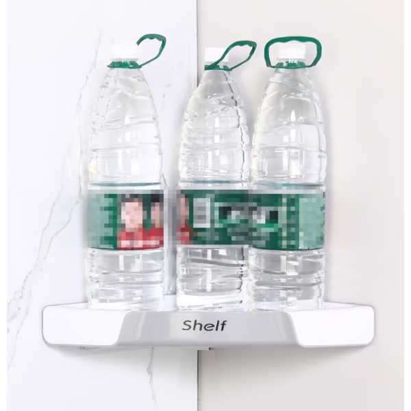 Suport Depozitare, Flippy, din Plastic, Montare fara Perforatii, pentru Baie/Bucatarie, 28 x 39 x 4.5 cm, Gri - imagine 3
