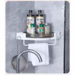 Suport Depozitare, Flippy, din Plastic, Rotativ 360 grade, Montare fara Perforatii, pentru Baie/Bucatarie, Gri - imagine 4