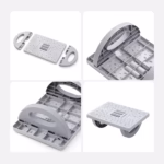 Suport Ergonimic pentru Picioare, Flippy, Plastic, cu Role de Masaj pentru Talpi, pentru Birou, Usor de Transportat, Detasabil, 33.5x24x12 cm, Gri - imagine 6
