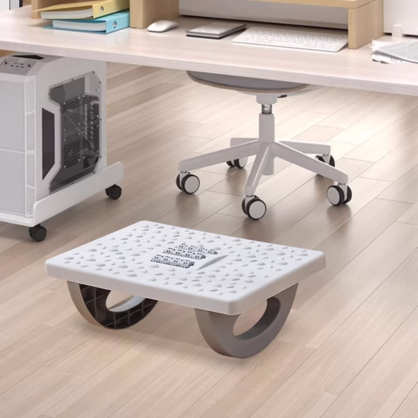 Suport Ergonimic pentru Picioare, Flippy, Plastic, cu Role de Masaj pentru Talpi, pentru Birou, Usor de Transportat, Detasabil, 33.5x24x12 cm, Gri - imagine 7