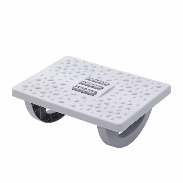 Suport Ergonimic pentru Picioare, Flippy, Plastic, cu Role de Masaj pentru Talpi, pentru Birou, Usor de Transportat, Detasabil, 33.5x24x12 cm, Gri - imagine 12