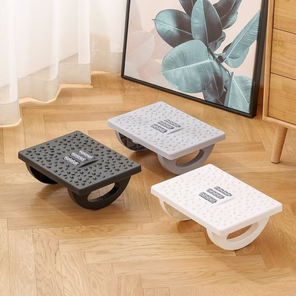 Suport Ergonimic pentru Picioare, Flippy, Plastic, cu Role de Masaj pentru Talpi, pentru Birou, Usor de Transportat, Detasabil, 33.5x24x12 cm, Gri - imagine 13