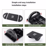 Suport Ergonimic pentru Picioare, Flippy, Plastic, cu Role de Masaj pentru Talpi, pentru Birou, Usor de Transportat, Detasabil, 33.5x24x12 cm, Negru - imagine 3